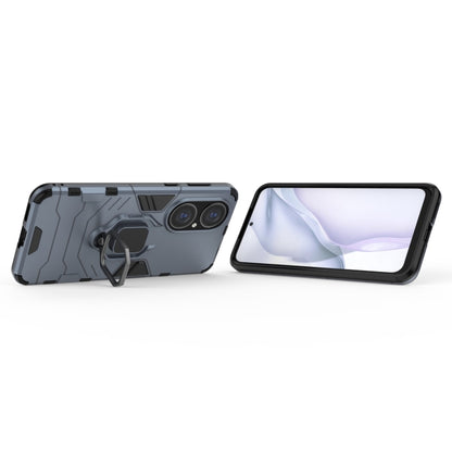 For Huawei P50 PC + TPU Shockproof Protective Case with Magnetic Ring Holder(Navy Blue) - Huawei Cases by buy2fix | Online Shopping UK | buy2fix