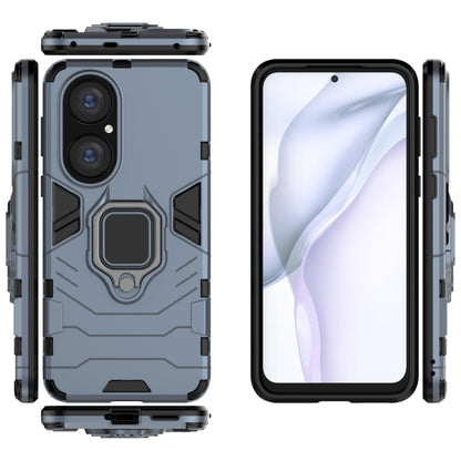 For Huawei P50 PC + TPU Shockproof Protective Case with Magnetic Ring Holder(Navy Blue) - Huawei Cases by buy2fix | Online Shopping UK | buy2fix