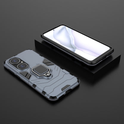 For Huawei P50 PC + TPU Shockproof Protective Case with Magnetic Ring Holder(Navy Blue) - Huawei Cases by buy2fix | Online Shopping UK | buy2fix