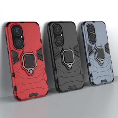 For Huawei P50 PC + TPU Shockproof Protective Case with Magnetic Ring Holder(Navy Blue) - Huawei Cases by buy2fix | Online Shopping UK | buy2fix