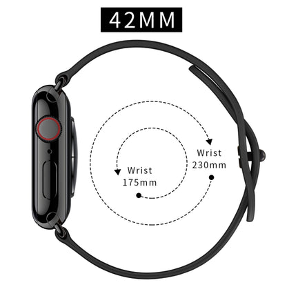 Double Hole Leather Watch Band For Apple Watch Ultra 49mm&Watch Ultra 2 49mm / Series 9&8&7 45mm / SE 3&SE 2&6&SE&5&4 44mm / 3&2&1 42mm(Black) by buy2fix