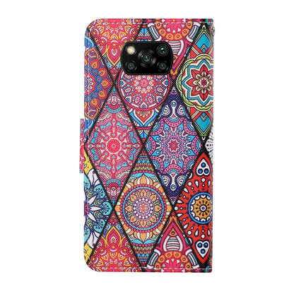For Xiaomi Poco X3 NFC Colored Drawing Pattern Horizontal Flip Leather Case with Holder & Card Slots & Wallet & Lanyard(Rhombus Totem) - Xiaomi Cases by buy2fix | Online Shopping UK | buy2fix