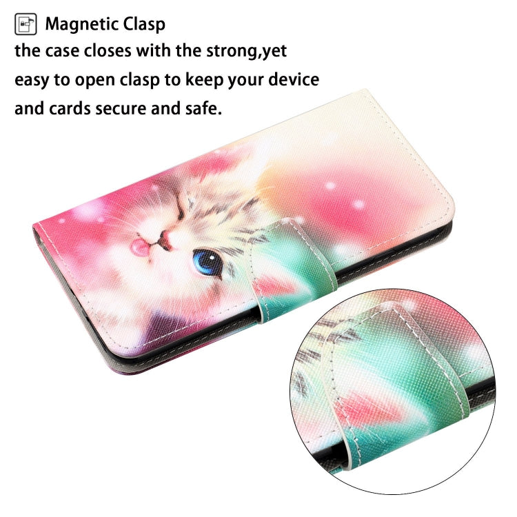 For Xiaomi Poco X3 NFC Colored Drawing Pattern Horizontal Flip Leather Case with Holder & Card Slots & Wallet & Lanyard(Squint Cat) - Xiaomi Cases by buy2fix | Online Shopping UK | buy2fix