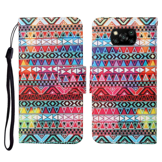 For Xiaomi Poco X3 NFC Colored Drawing Pattern Horizontal Flip Leather Case with Holder & Card Slots & Wallet & Lanyard(Tribal Ethnic Style) - Xiaomi Cases by buy2fix | Online Shopping UK | buy2fix