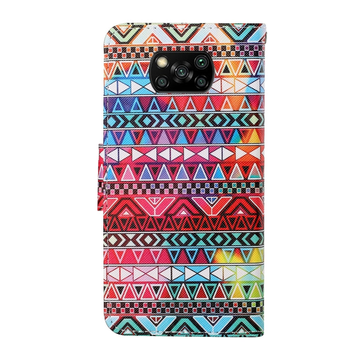 For Xiaomi Poco X3 NFC Colored Drawing Pattern Horizontal Flip Leather Case with Holder & Card Slots & Wallet & Lanyard(Tribal Ethnic Style) - Xiaomi Cases by buy2fix | Online Shopping UK | buy2fix