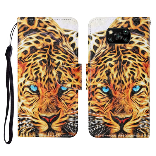 For Xiaomi Poco X3 NFC Colored Drawing Pattern Horizontal Flip Leather Case with Holder & Card Slots & Wallet & Lanyard(Yellow Leopard) - Xiaomi Cases by buy2fix | Online Shopping UK | buy2fix