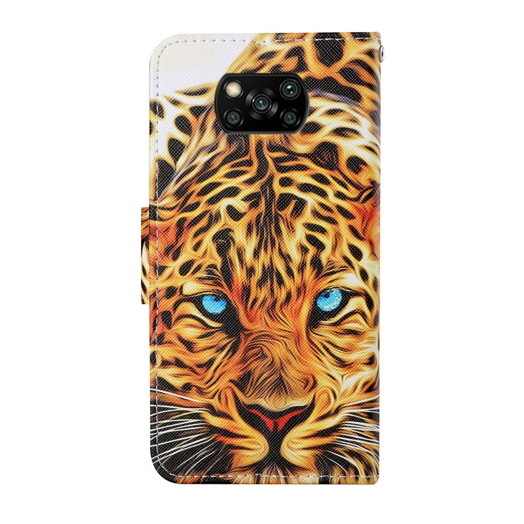 For Xiaomi Poco X3 NFC Colored Drawing Pattern Horizontal Flip Leather Case with Holder & Card Slots & Wallet & Lanyard(Yellow Leopard) - Xiaomi Cases by buy2fix | Online Shopping UK | buy2fix