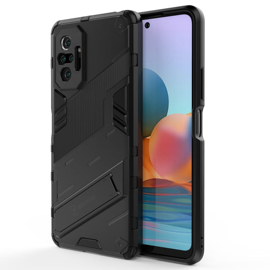 For Xiaomi Redmi Note 10 Pro Punk Armor 2 in 1 PC + TPU Shockproof Case with Invisible Holder(Black) - Xiaomi Cases by buy2fix | Online Shopping UK | buy2fix