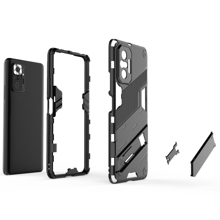 For Xiaomi Redmi Note 10 Pro Punk Armor 2 in 1 PC + TPU Shockproof Case with Invisible Holder(Black) - Xiaomi Cases by buy2fix | Online Shopping UK | buy2fix