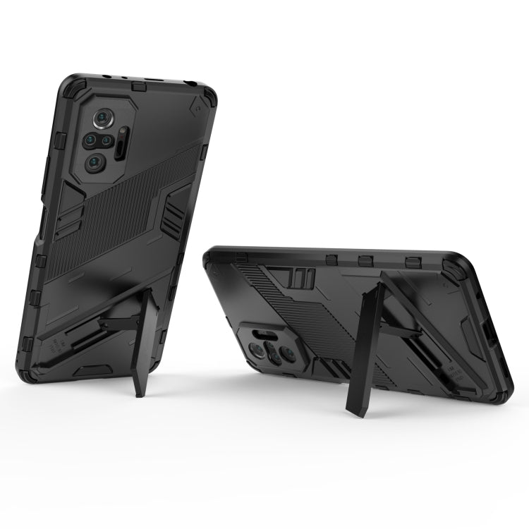For Xiaomi Redmi Note 10 Pro Punk Armor 2 in 1 PC + TPU Shockproof Case with Invisible Holder(Black) - Xiaomi Cases by buy2fix | Online Shopping UK | buy2fix