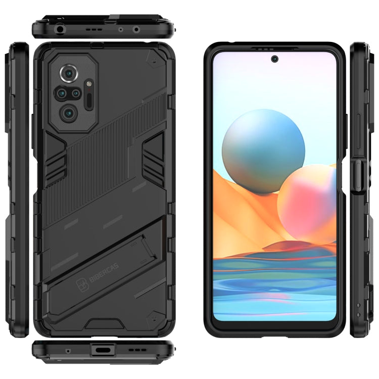 For Xiaomi Redmi Note 10 Pro Punk Armor 2 in 1 PC + TPU Shockproof Case with Invisible Holder(Black) - Xiaomi Cases by buy2fix | Online Shopping UK | buy2fix