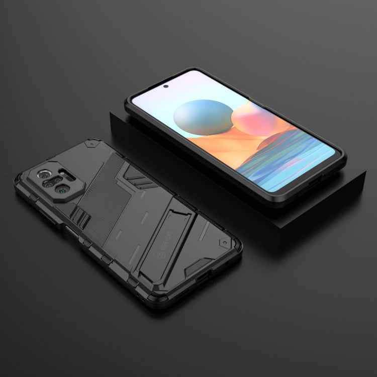 For Xiaomi Redmi Note 10 Pro Punk Armor 2 in 1 PC + TPU Shockproof Case with Invisible Holder(Black) - Xiaomi Cases by buy2fix | Online Shopping UK | buy2fix