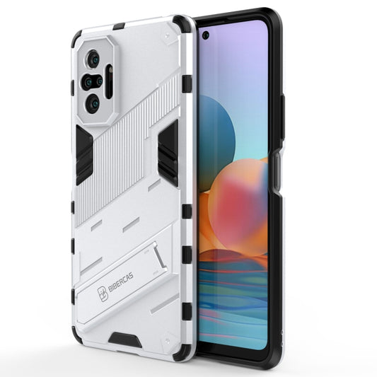For Xiaomi Redmi Note 10 Pro Punk Armor 2 in 1 PC + TPU Shockproof Case with Invisible Holder(White) - Xiaomi Cases by buy2fix | Online Shopping UK | buy2fix