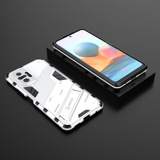For Xiaomi Redmi Note 10 Pro Punk Armor 2 in 1 PC + TPU Shockproof Case with Invisible Holder(White) by buy2fix