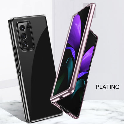 For Samsung Galaxy Z Fold2 5G Ultra-thin Electroplated Transparent Folding Case(Rose Gold) by buy2fix