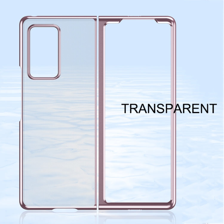 For Samsung Galaxy Z Fold2 5G Ultra-thin Electroplated Transparent Folding Case(Rose Gold) by buy2fix