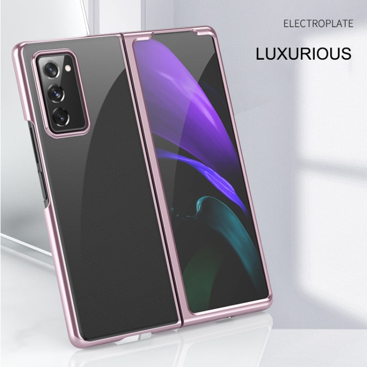 For Samsung Galaxy Z Fold2 5G Ultra-thin Electroplated Transparent Folding Case(Rose Gold) by buy2fix