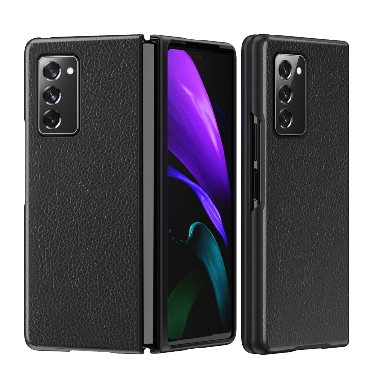 For Samsung Galaxy Z Fold2 5G Leather Texture + PC Full Coverge Folding Case(Black Litchi Texture) by buy2fix
