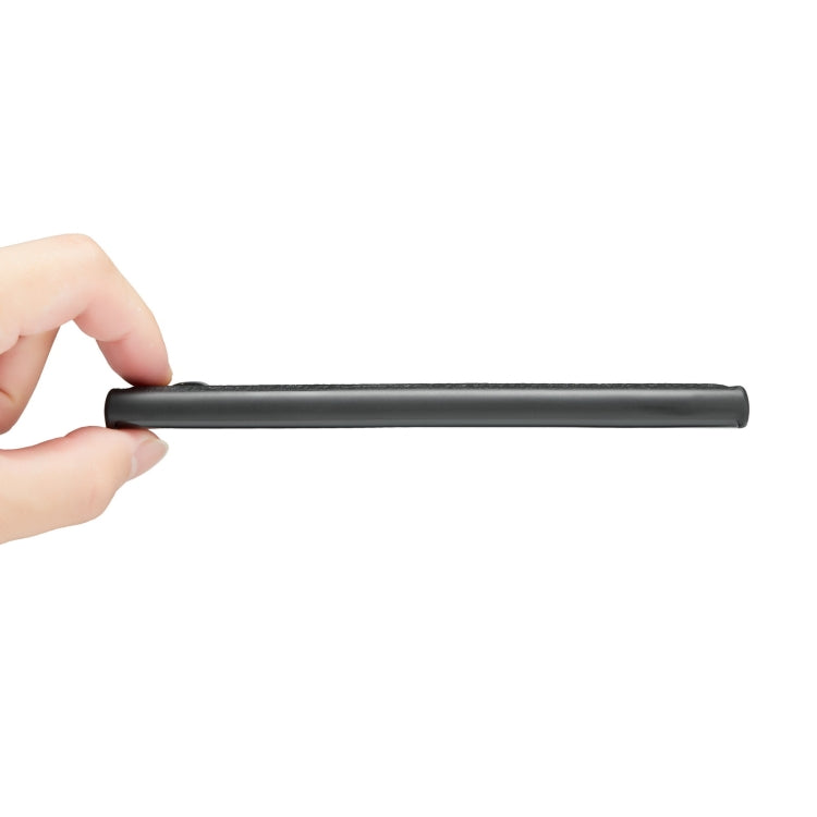 For Samsung Galaxy Note20 Ultra Fierre Shann Leather Texture Phone Back Cover Case(Woven Black) by FIERRE SHANN