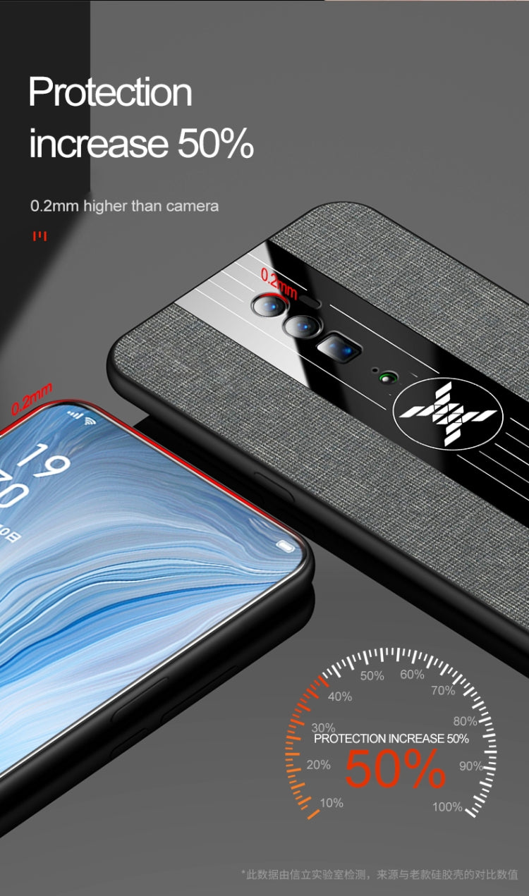 For OPPO Reno 10x Zoom XINLI Stitching Cloth Textue Shockproof TPU Protective Case(Red) - OPPO Cases by XINLI | Online Shopping UK | buy2fix