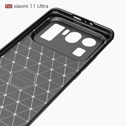 For Xiaomi Mi 11 Ultra Brushed Texture Carbon Fiber TPU Case(Black) - Xiaomi Cases by buy2fix | Online Shopping UK | buy2fix