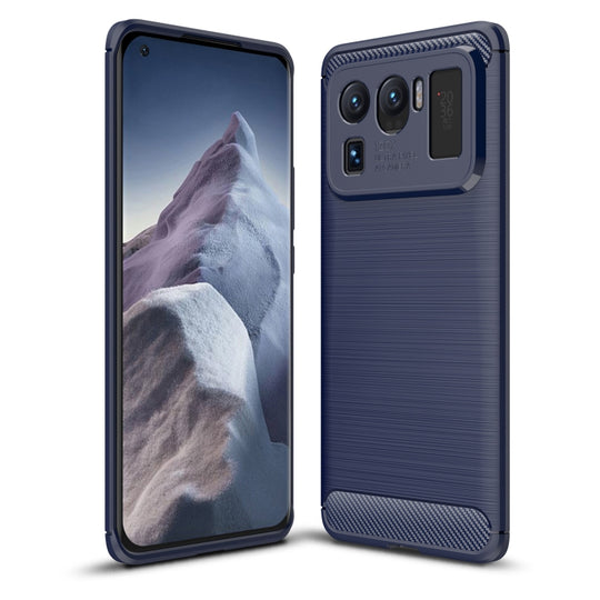 For Xiaomi Mi 11 Ultra Brushed Texture Carbon Fiber TPU Case(Navy Blue)