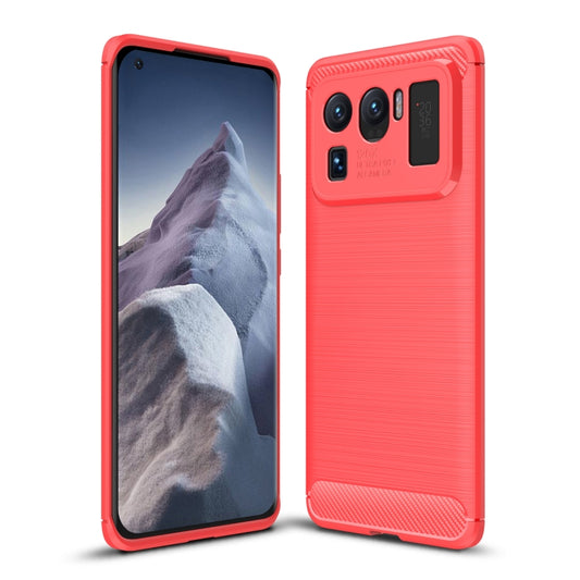 For Xiaomi Mi 11 Ultra Brushed Texture Carbon Fiber TPU Case(Red) - Xiaomi Cases by buy2fix | Online Shopping UK | buy2fix