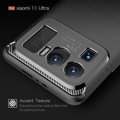 For Xiaomi Mi 11 Ultra Brushed Texture Carbon Fiber TPU Case(Red) - Xiaomi Cases by buy2fix | Online Shopping UK | buy2fix