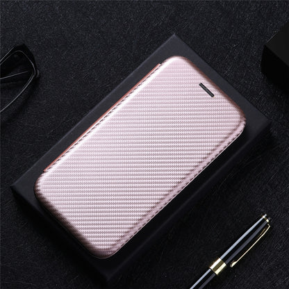 For Sony Xperia 10 III Carbon Fiber Texture Horizontal Flip TPU + PC + PU Leather Case with Card Slot(Pink) by buy2fix