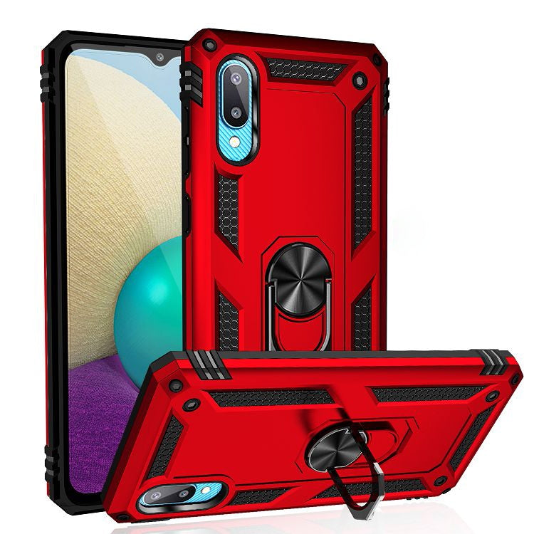For Samsung Galaxy A02 / M02 Shockproof TPU + PC Protective Case with 360 Degree Rotating Holder(Red) - Galaxy Phone Cases by buy2fix | Online Shopping UK | buy2fix
