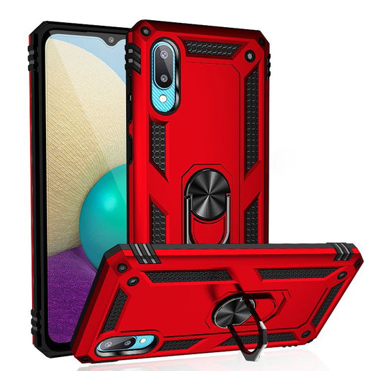 For Samsung Galaxy A02 / M02 Shockproof TPU + PC Protective Case with 360 Degree Rotating Holder(Red) - Galaxy Phone Cases by buy2fix | Online Shopping UK | buy2fix