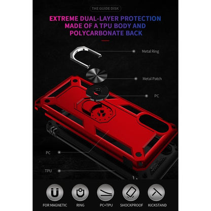 For Samsung Galaxy A02 / M02 Shockproof TPU + PC Protective Case with 360 Degree Rotating Holder(Red) - Galaxy Phone Cases by buy2fix | Online Shopping UK | buy2fix