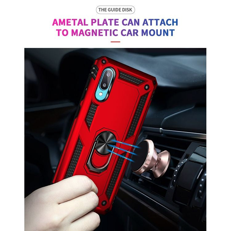 For Samsung Galaxy A02 / M02 Shockproof TPU + PC Protective Case with 360 Degree Rotating Holder(Red) - Galaxy Phone Cases by buy2fix | Online Shopping UK | buy2fix