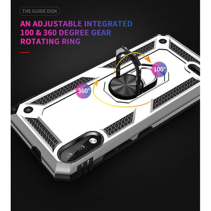 For LG K22 Shockproof TPU + PC Protective Case with 360 Degree Rotating Holder(Silver) - LG Cases by buy2fix | Online Shopping UK | buy2fix