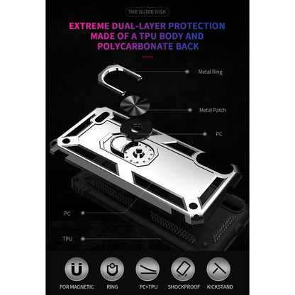 For LG K22 Shockproof TPU + PC Protective Case with 360 Degree Rotating Holder(Silver) - LG Cases by buy2fix | Online Shopping UK | buy2fix