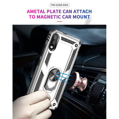 For LG K22 Shockproof TPU + PC Protective Case with 360 Degree Rotating Holder(Silver) - LG Cases by buy2fix | Online Shopping UK | buy2fix
