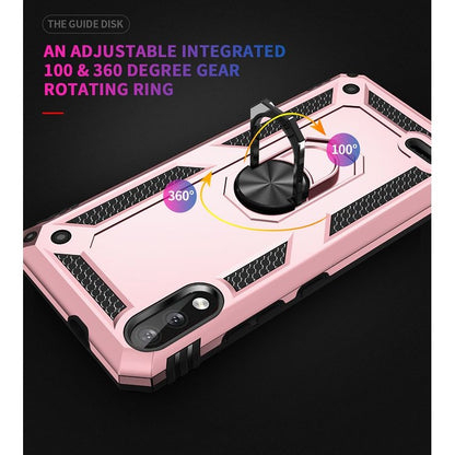For LG K22 Shockproof TPU + PC Protective Case with 360 Degree Rotating Holder(Rose Gold) - LG Cases by buy2fix | Online Shopping UK | buy2fix