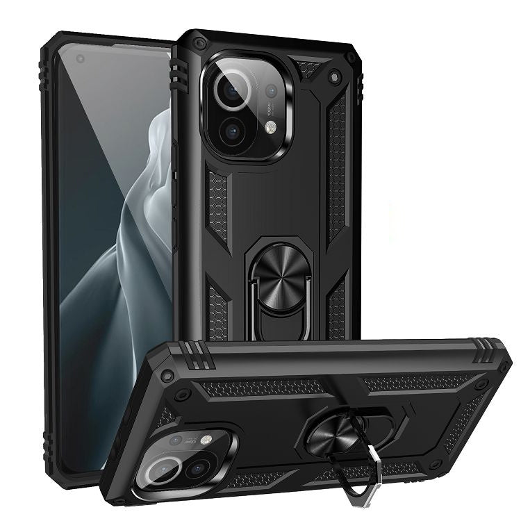 For Xiaomi Mi 11 Shockproof TPU + PC Protective Case with 360 Degree Rotating Holder(Black) - Xiaomi Cases by buy2fix | Online Shopping UK | buy2fix