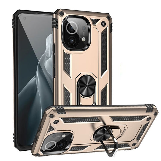 For Xiaomi Mi 11 Shockproof TPU + PC Protective Case with 360 Degree Rotating Holder(Gold) - Xiaomi Cases by buy2fix | Online Shopping UK | buy2fix