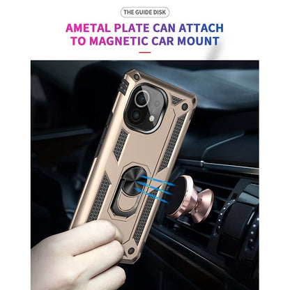 For Xiaomi Mi 11 Shockproof TPU + PC Protective Case with 360 Degree Rotating Holder(Gold) - Xiaomi Cases by buy2fix | Online Shopping UK | buy2fix