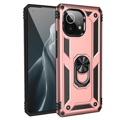 For Xiaomi Mi 11 Shockproof TPU + PC Protective Case with 360 Degree Rotating Holder(Rose Gold) - Xiaomi Cases by buy2fix | Online Shopping UK | buy2fix