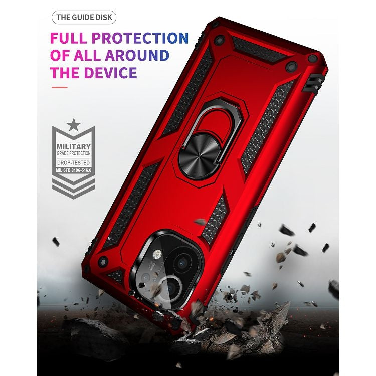 For Xiaomi Mi 11 Shockproof TPU + PC Protective Case with 360 Degree Rotating Holder(Red) - Xiaomi Cases by buy2fix | Online Shopping UK | buy2fix