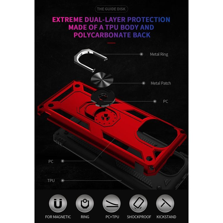 For Xiaomi Mi 11 Shockproof TPU + PC Protective Case with 360 Degree Rotating Holder(Red) - Xiaomi Cases by buy2fix | Online Shopping UK | buy2fix