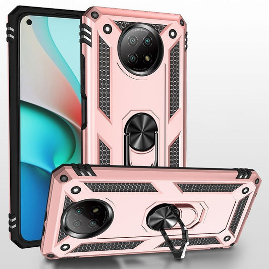 For Xiaomi Redmi Note 9 Shockproof TPU + PC Protective Case with 360 Degree Rotating Holder(Rose Gold) - Xiaomi Cases by buy2fix | Online Shopping UK | buy2fix