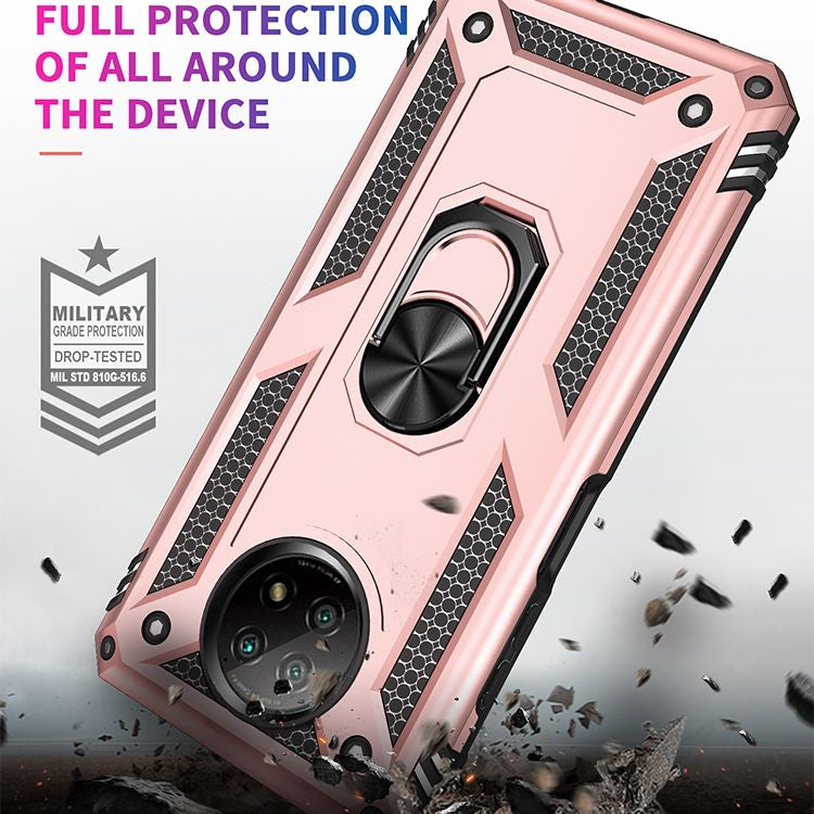 For Xiaomi Redmi Note 9 Shockproof TPU + PC Protective Case with 360 Degree Rotating Holder(Rose Gold) - Xiaomi Cases by buy2fix | Online Shopping UK | buy2fix