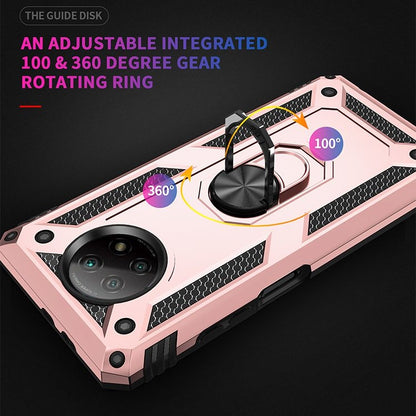 For Xiaomi Redmi Note 9 Shockproof TPU + PC Protective Case with 360 Degree Rotating Holder(Rose Gold) - Xiaomi Cases by buy2fix | Online Shopping UK | buy2fix