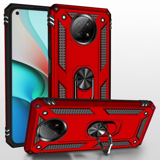 For Xiaomi Redmi Note 9 Shockproof TPU + PC Protective Case with 360 Degree Rotating Holder(Red) - Xiaomi Cases by buy2fix | Online Shopping UK | buy2fix