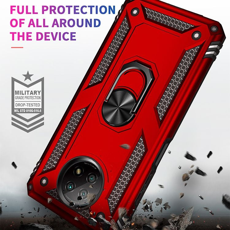 For Xiaomi Redmi Note 9 Shockproof TPU + PC Protective Case with 360 Degree Rotating Holder(Red) - Xiaomi Cases by buy2fix | Online Shopping UK | buy2fix