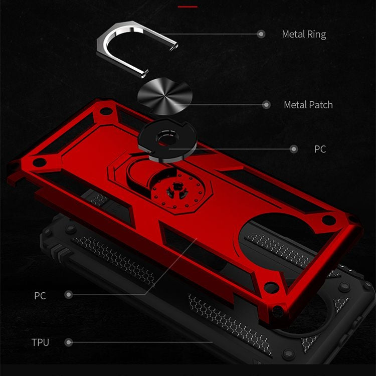 For Xiaomi Redmi Note 9 Shockproof TPU + PC Protective Case with 360 Degree Rotating Holder(Red) - Xiaomi Cases by buy2fix | Online Shopping UK | buy2fix