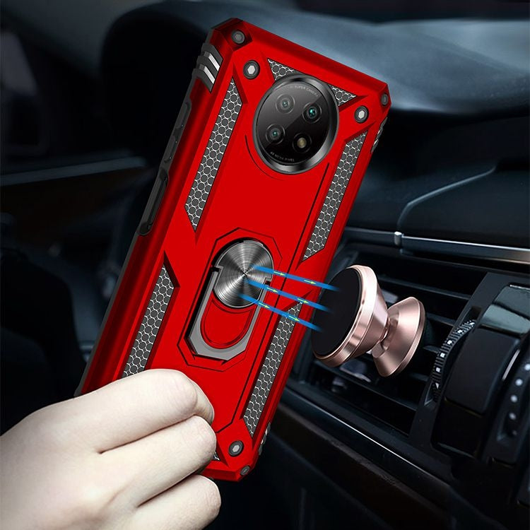 For Xiaomi Redmi Note 9 Shockproof TPU + PC Protective Case with 360 Degree Rotating Holder(Red) - Xiaomi Cases by buy2fix | Online Shopping UK | buy2fix